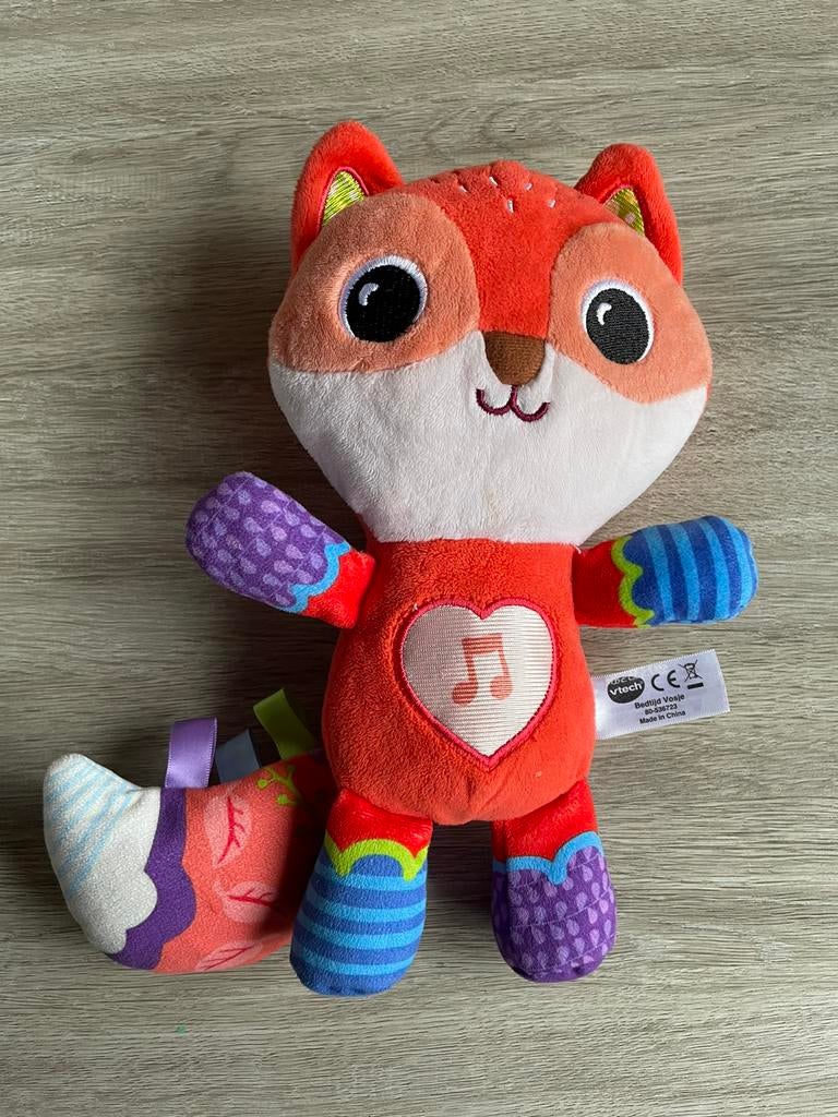 V-tech muzikale vos, Kinderen en Baby's, Speelgoed | Knuffels en Pluche, Zo goed als nieuw, Ophalen of Verzenden
