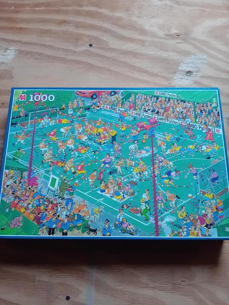 Jan van Haasteren puzzel "Hockey" 1000st, Ophalen of Verzenden, 500 t/m 1500 stukjes, Gebruikt, Legpuzzel