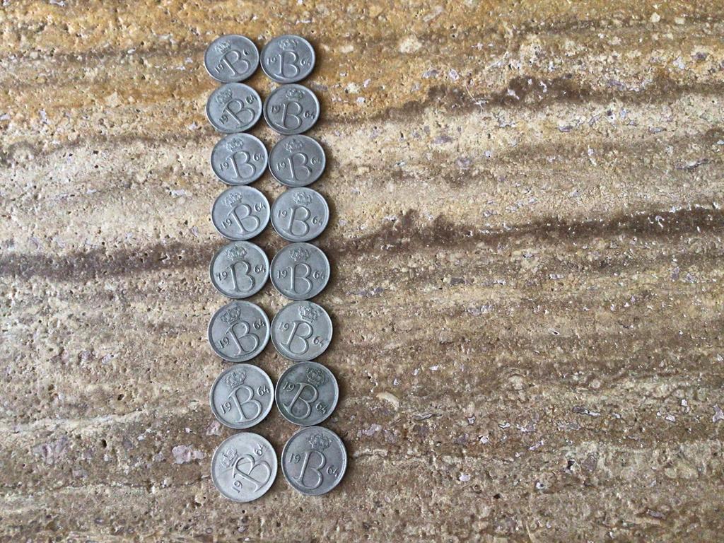 Munten 25 cent België 1964, Postzegels en Munten, Ophalen