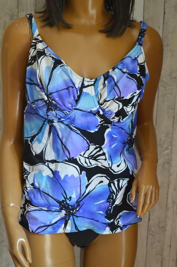 Fantasie tankini zwart/blauw/paars/wit boven EU90E broek XXL, Kleding | Dames, Badmode en Zwemkleding, Overige typen, Overige kleuren