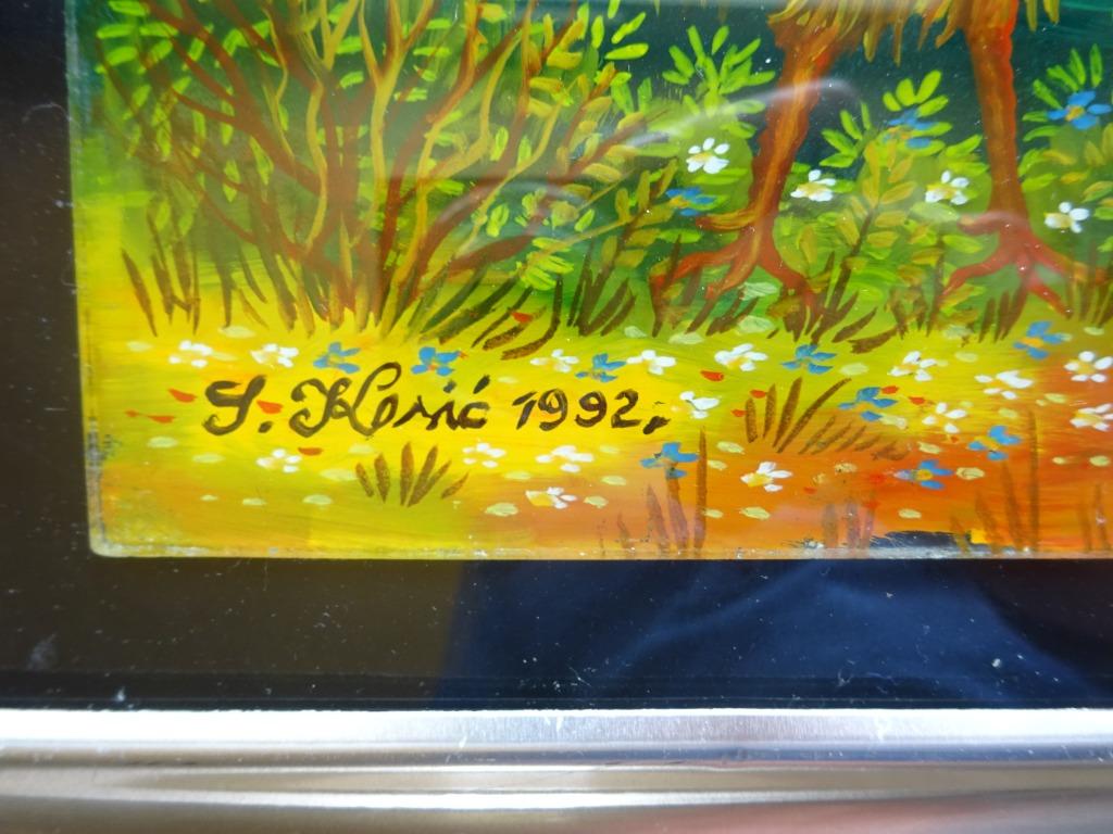 Slobodan Kesic, églomisé, 20 x 15 cm,  Haan 1992, Antiquités & Art, Enlèvement ou Envoi