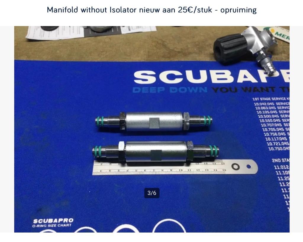 Manifold voor dubbel 10 (maat 171) - Ecocheques, Watersport en Boten, Duiken, Nieuw, Duikfles, Ophalen of Verzenden