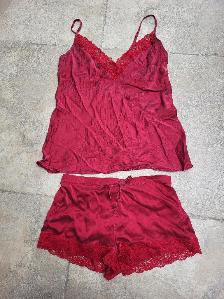 Merk Etam: satijn pyjama mt 170-176 (zie foto's), Enlèvement ou Envoi, Comme neuf, Vêtements de nuit ou Sous-vêtements, Fille