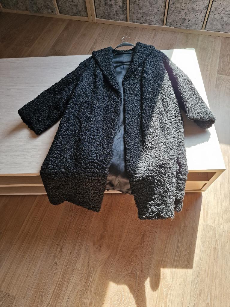 Astrakan jas, Kleding | Dames, Zwart, Maat 42/44 (L), Gedragen, Ophalen