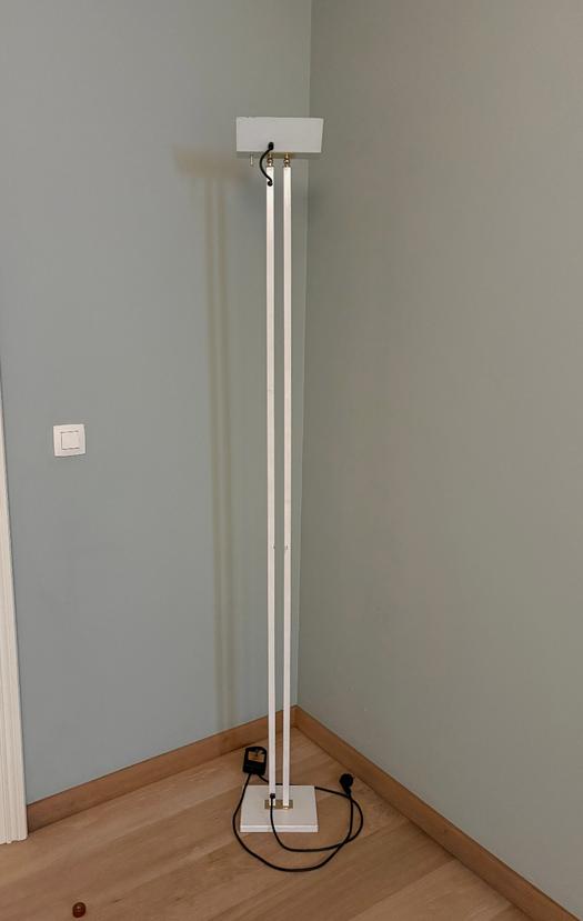 Lampadaire Halogène en métal blanc, Maison & Meubles, Lampes | Lampadaires, Enlèvement ou Envoi, Métal