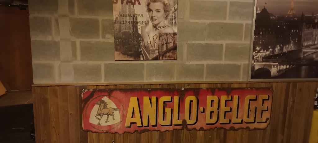 Oud emaille reclamebord Anglo-Belge, Ophalen, Gebruikt, Reclamebord