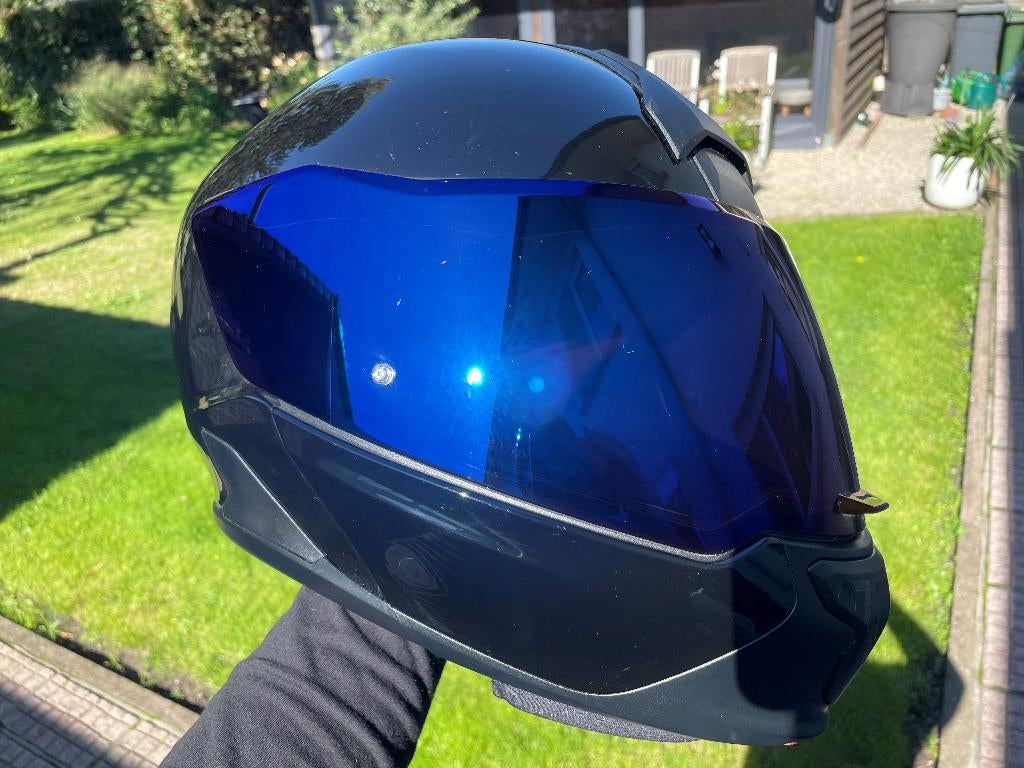 BMW blauw getint vizier met pinlock system 7 evo, Motoren, Systeemhelm, Heren, XXL, Tweedehands