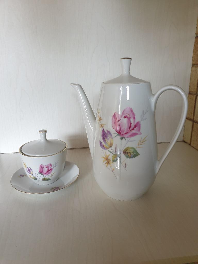 Vintage Koffiekan met suikerpot Colditz, Antiek en Kunst, Ophalen