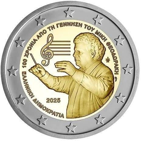 Griekenland 2025 - 2 euro - Theodorakis - UNC, Ophalen of Verzenden, Griekenland, 2 euro