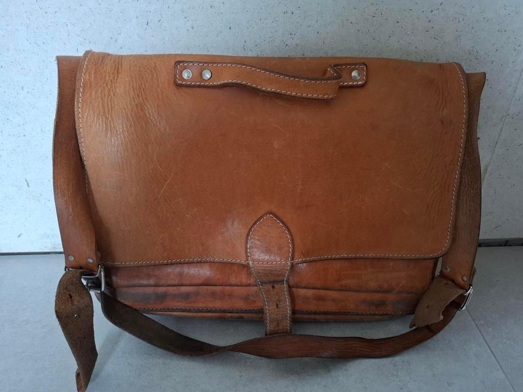 Aktetas, Gebruikt, Bruin, Aktetas of Boekentas, Leer