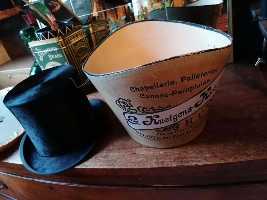 Vintage Chapeau haut de forme noir Kuetgens-Knops, Enlèvement ou Envoi