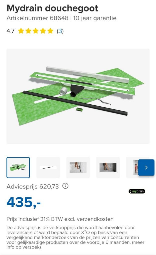 Zwarte My drain douchegoot 70cm, Enlèvement