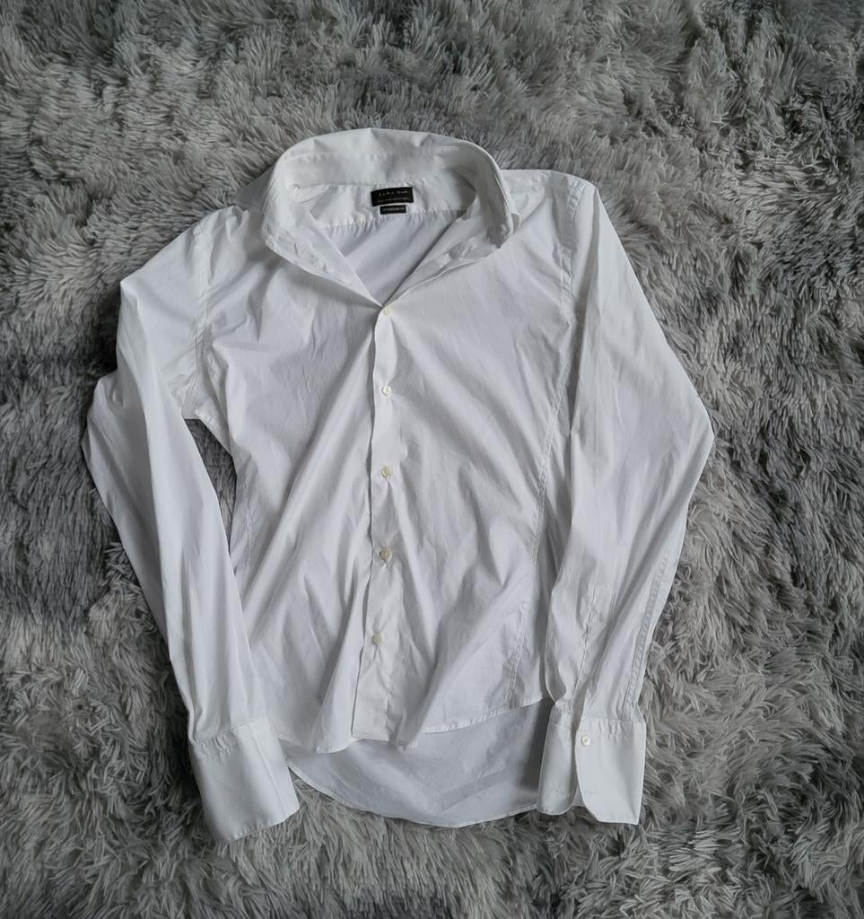 Chemise Zara Man Super Slim Fit Blanche - Taille L, Tour de cou 41/42 (L), Enlèvement ou Envoi, Zara Man, Porté