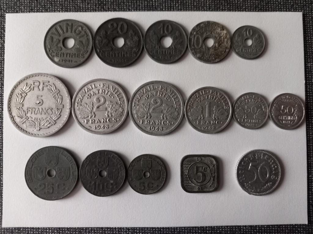 Lot munten Duitse bezetting., Ophalen, Overige landen, Setje