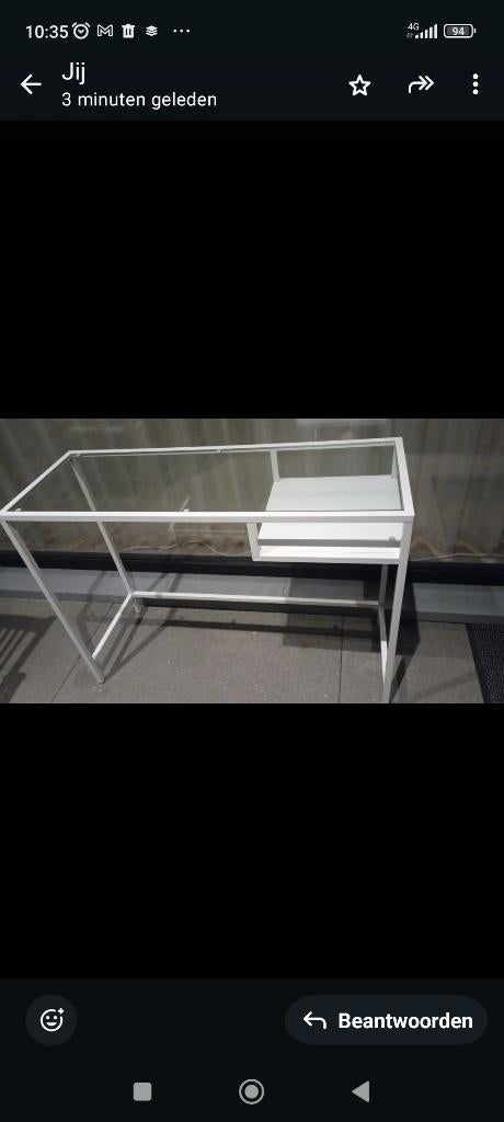 Ikea  VITTSJÖ muurtafel, wit/glas, 100x36 cm, 25 à 50 cm, Verre, 50 à 100 cm, Comme neuf