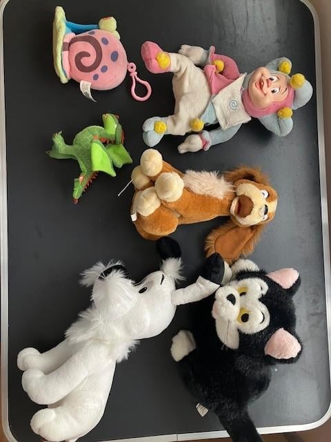 Peluches Disney Figaro Lady Spongebob Gary Idefix Efteling, Enfants & Bébés, Jouets | Peluches, Utilisé, Autres types, Disney