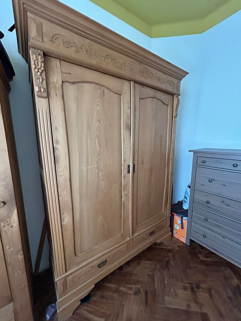 Garde robe penderie + meuble haut à tiroirs, Antiquités & Art, Antiquités | Meubles | Armoires, Enlèvement