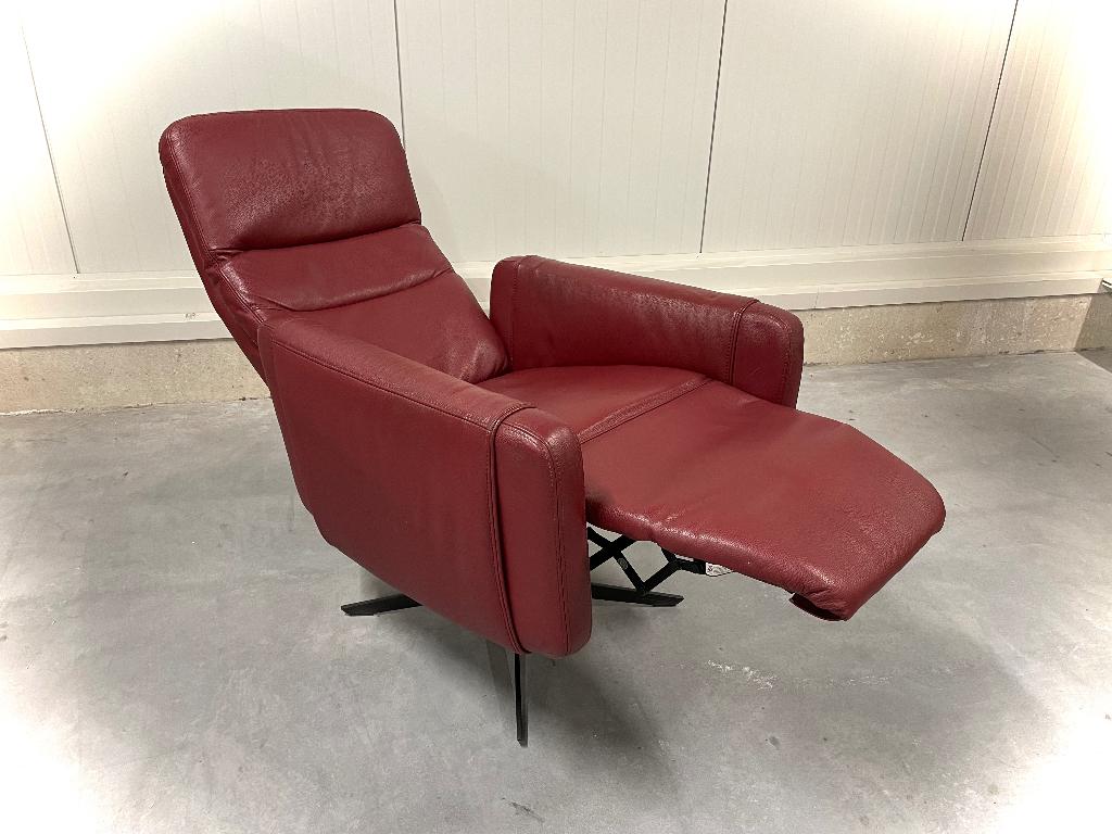 Leder relax zetel Large / manueel - als nieuw, Ophalen, Zo goed als nieuw, Leer