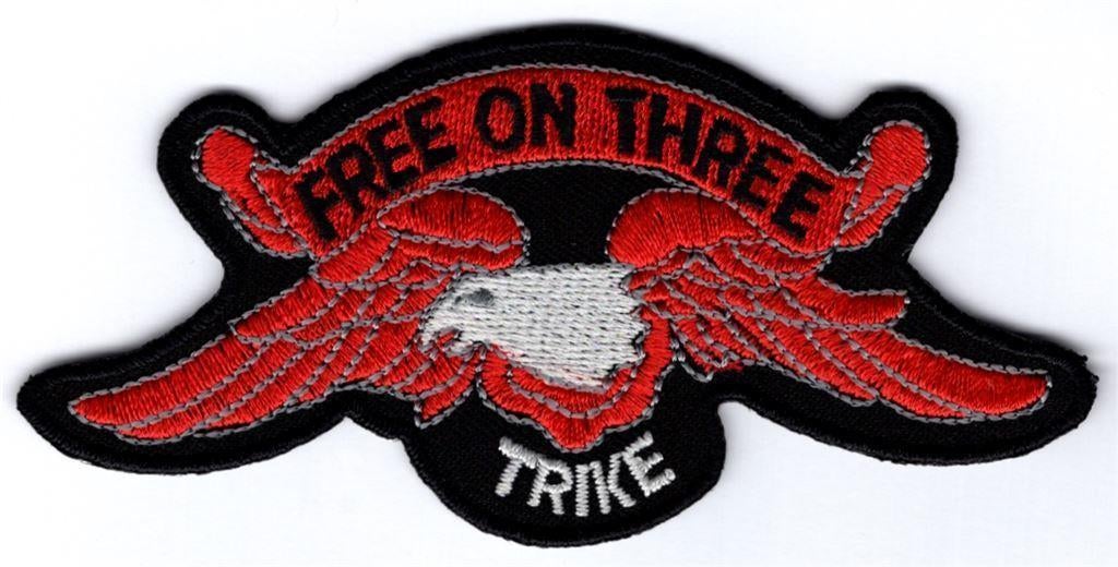 Trike Free on three stoffen opstrijk patch embleem #1, Motos, Accessoires | Autre, Envoi, Neuf