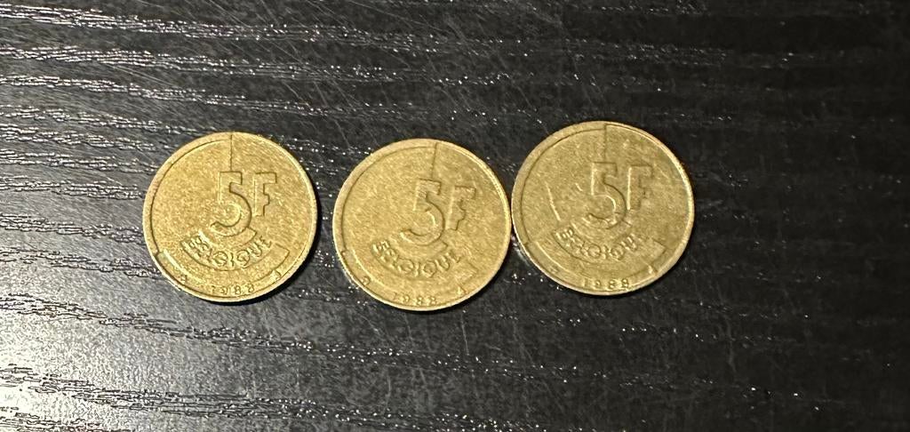 Pièces de 5 francs, Timbres & Monnaies, Monnaies | Belgique, Enlèvement, Bronze, Série