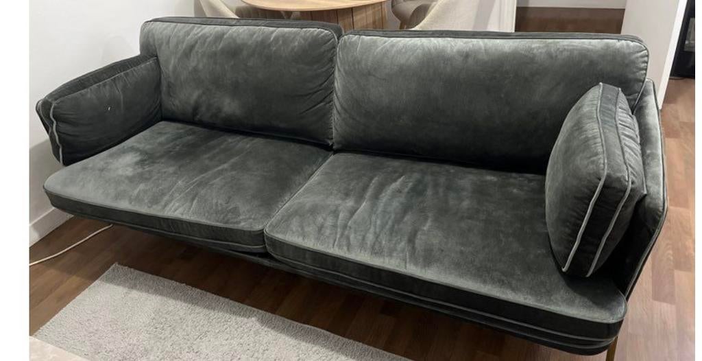 Canapé 4 palces velours vert 2mx1m, Maison & Meubles, Canapés | Sofas & Chaises Longues, Enlèvement ou Envoi, Neuf