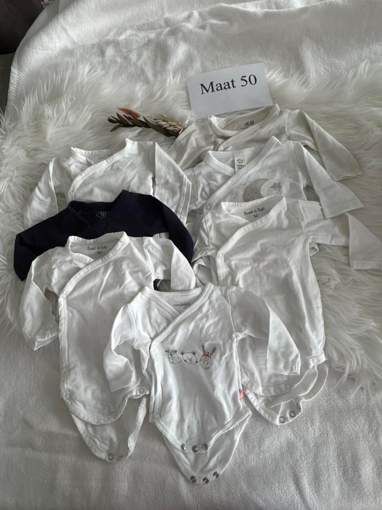 Lot overslagrompers mt 50, Enfants & Bébés, Vêtements de bébé | Taille 50, Comme neuf, Garçon ou Fille, Vêtements de nuit ou Sous-vêtements
