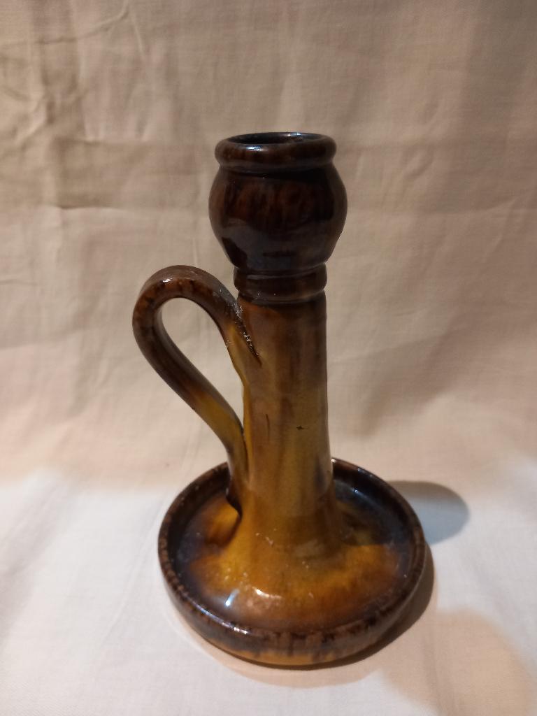 Vlaamse kaarsenhouder van aardewerk (Torhout?), Antiek en Kunst, Ophalen of Verzenden, Overige materialen