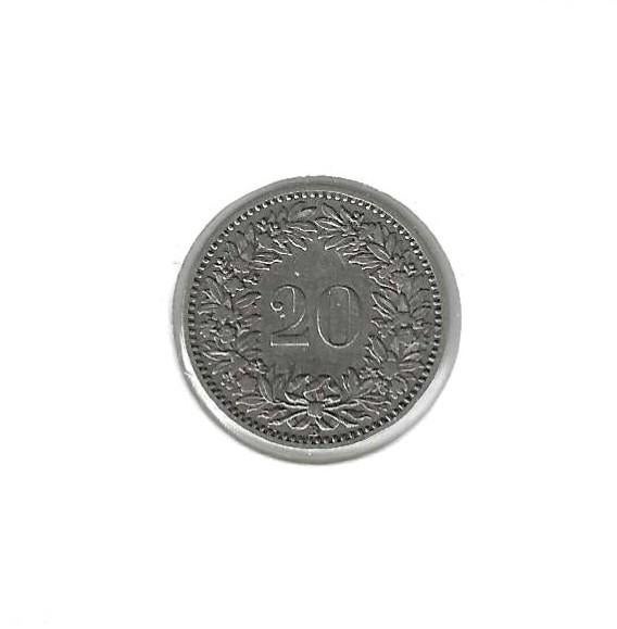 Zwitserland, 20 Rappen 1896 B., Ophalen of Verzenden, Overige landen, Losse munt