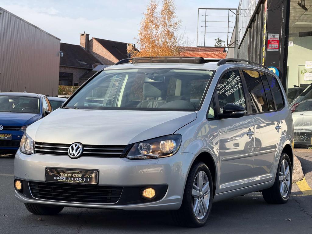 Volkswagen Touran 1.4TSI*MATCH*7PL*NAVI*PANO*BT*Garantie 12M, Voorwielaandrijving, Euro 5, Gebruikt, Zwart