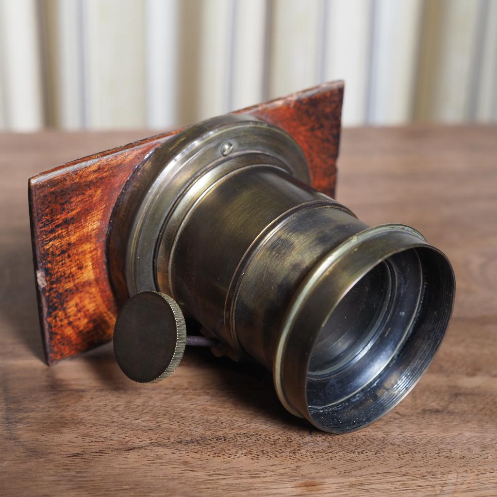 antieke messing lens voor fototoestel of projector, camera, Antiek en Kunst, Ophalen of Verzenden