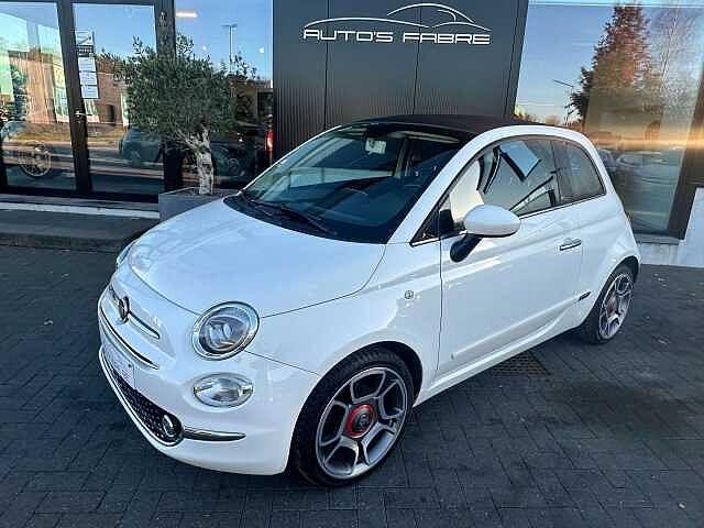Fiat 500C 1.0i Cabrio Leder Airco Abarth Alu 16' 20000km, Auto's, 4 zetels, 50 kW, Cabriolet, Wit