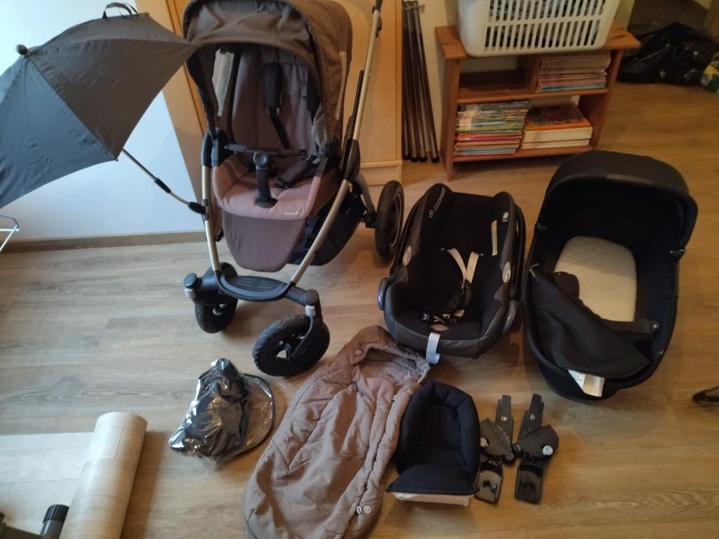 Maxi-Cosi set met wieg, buggy en Maxi Cosi, Kinderen en Baby's, Kinderwagens en Combinaties, Ophalen, Gebruikt, Combiwagen, Verstelbare duwstang