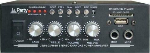 PARTY PLS1250USB-RC Karaoke versterker 2 x 25 Watt, Audio, Tv en Foto, Karaoke-apparatuur, Ophalen of Verzenden, Nieuw, Versterker of Tuner