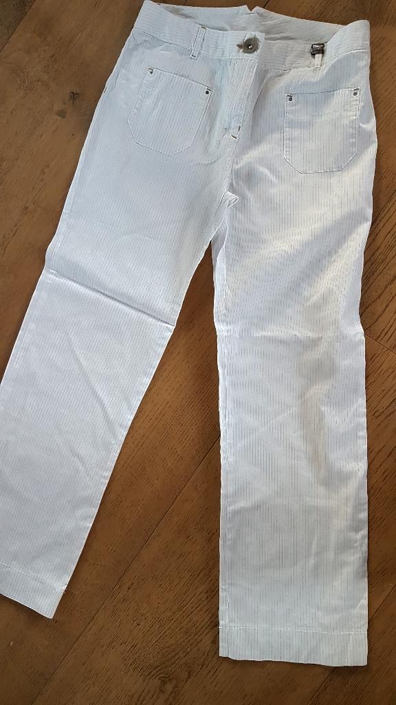 COP COPINE - Pantalon blanc ligné - T.38, Vêtements | Femmes, Taille 38/40 (M), Enlèvement ou Envoi, COP COPINE, Porté