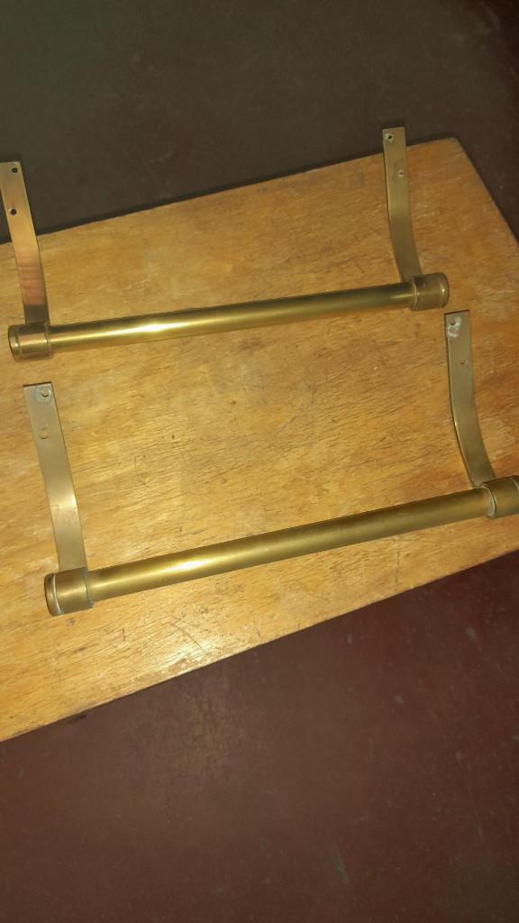 Handdoekdroger in messing, Ophalen, Gebruikt, Geel, Metaal