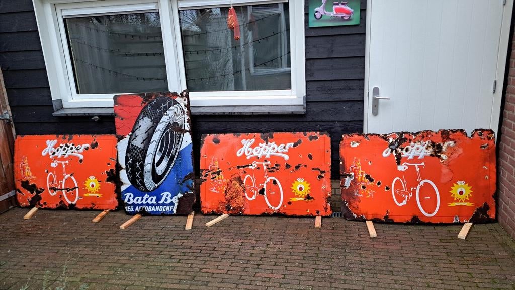 Grote emaille reclame borden, Ophalen