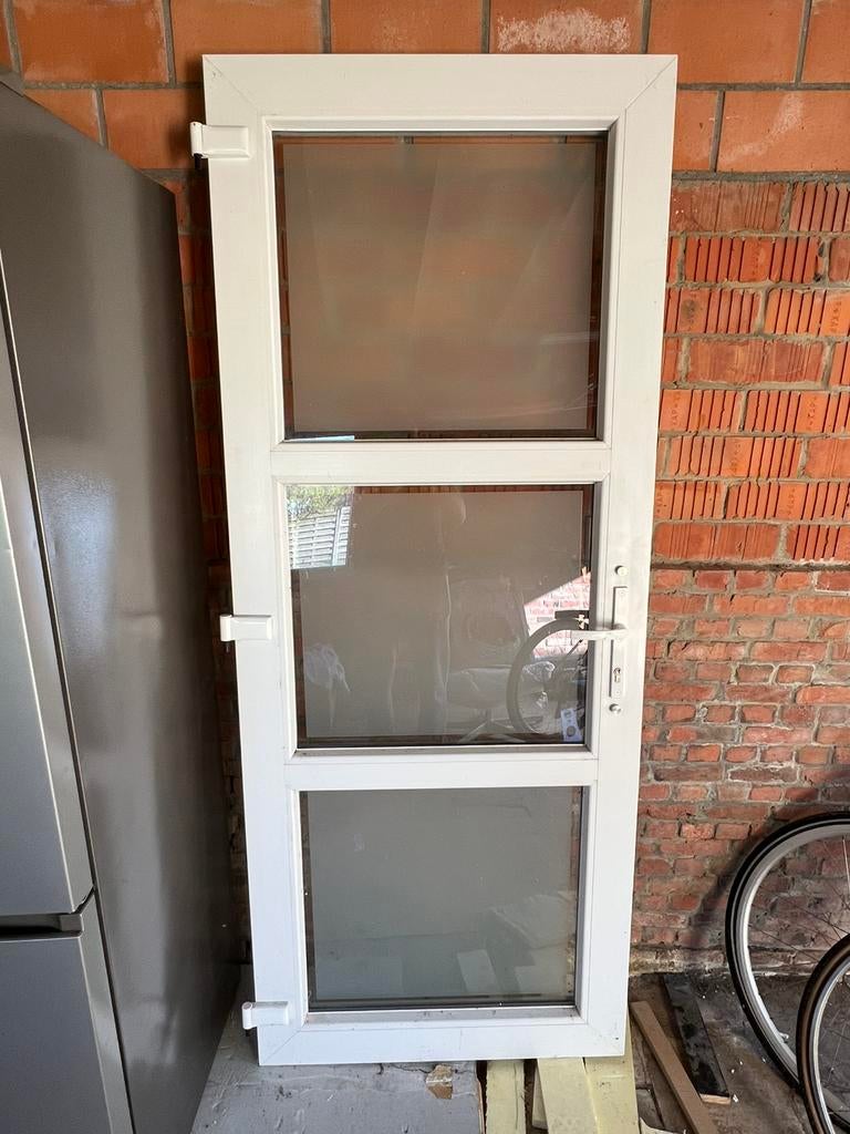 Voordeur met glas 212x88,5 te koop, Doe-het-zelf en Bouw, Ophalen, Zo goed als nieuw