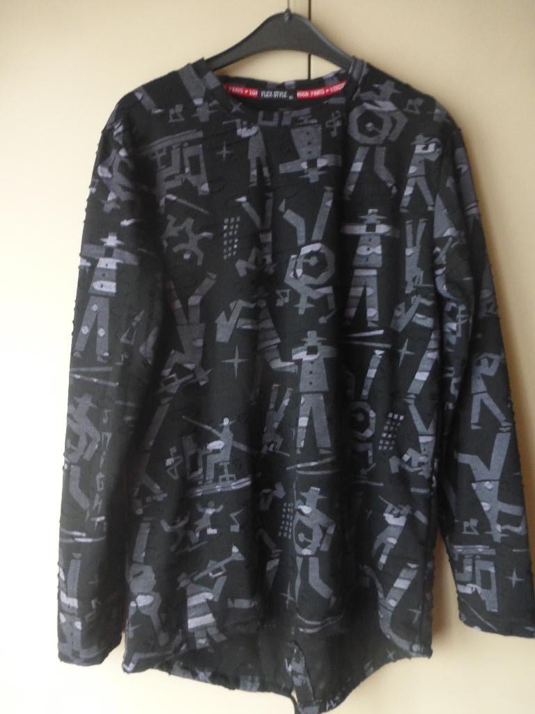 T-shirt met lange mouwen „Flex style London Paris” T: XL, Ophalen of Verzenden, Zo goed als nieuw, Zwart