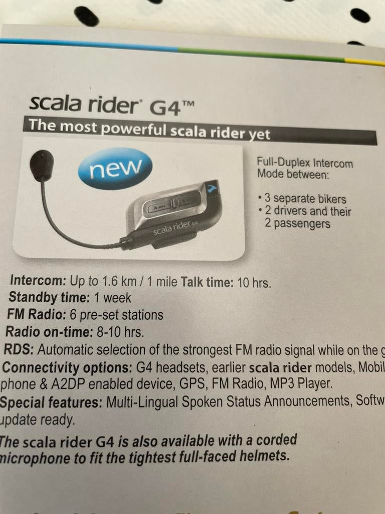 Scala rider G4, Ophalen, Gebruikt