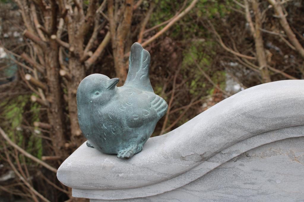 een muurvogel in groen gepatineerd brons, XXL., Ophalen of Verzenden, Nieuw