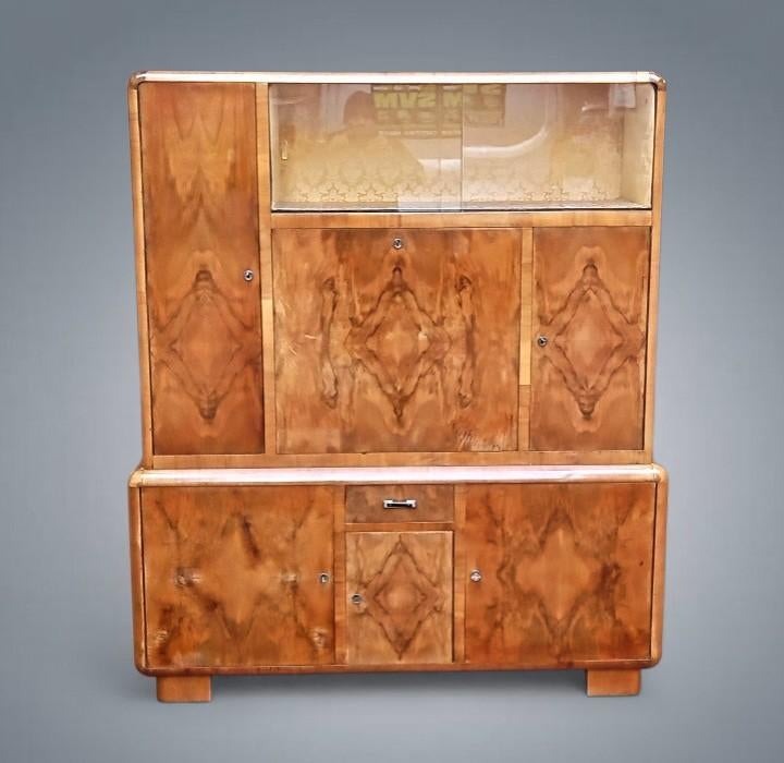 Dressoir Highboard Secretary Dressoir Vintage Art Deco, Ophalen