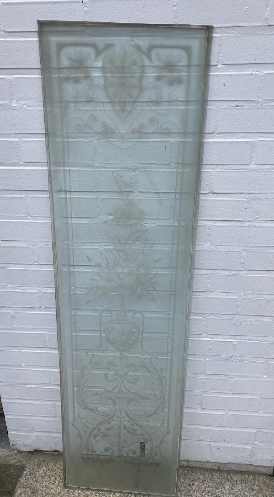 geëtst prachtig glas uit 1900, Bricolage & Construction, Fenêtres & Moustiquaires, Comme neuf, Autres types, 200 à 215 cm, Moins de 80 cm