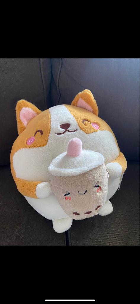 Grande peluche avec bubble tea, Enlèvement ou Envoi, Comme neuf, Ours en tissus, Autres marques