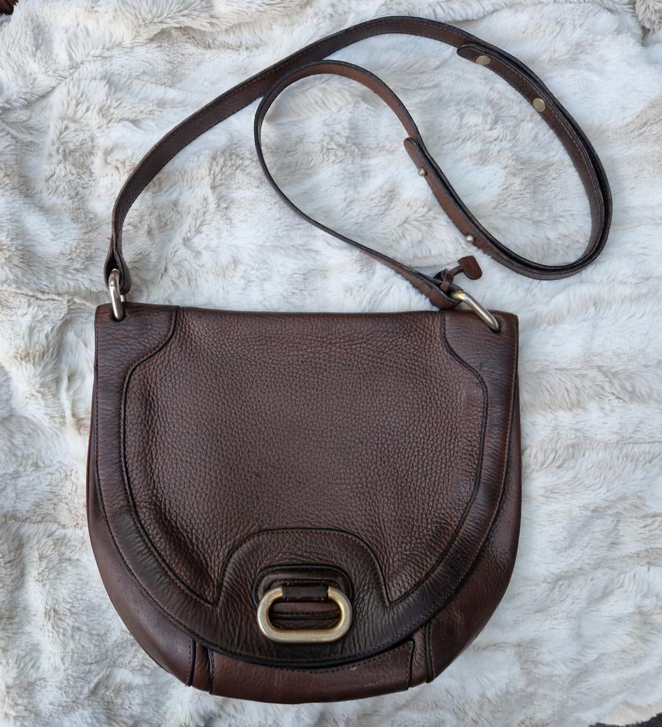 Heel mooie bruine vintage crosbody handtas van Delvaux, Ophalen of Verzenden, Gebruikt, Handtas