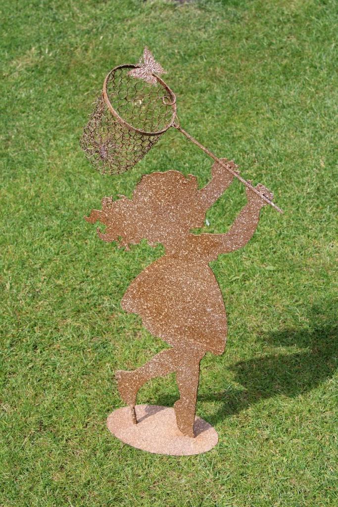 statue plaque fer forgé pat : une fille a la chasse ., Enlèvement, Neuf, Métal, Autres types