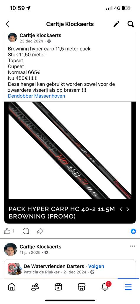 Nrowning hc 40 ( 2 stuks ), Watersport en Boten, Hengelsport | Witvissen, Ophalen, Nieuw