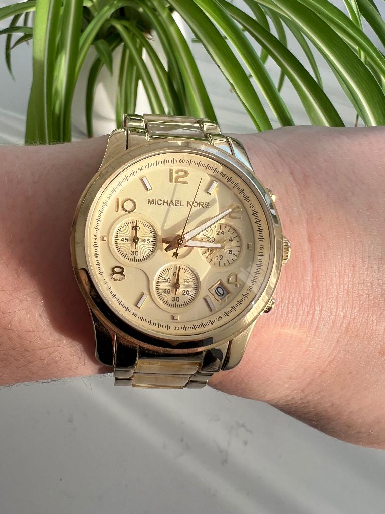 Horloge Michael Kors goudkleurig met tortoise inleg, Overige merken, Staal, Staal, Polshorloge