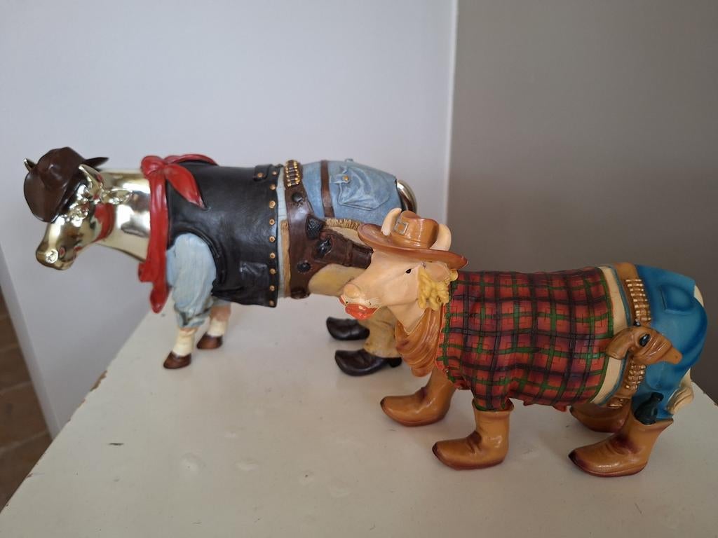 Western koeien beeldjes, Antiek en Kunst, Kunst | Designobjecten, Ophalen