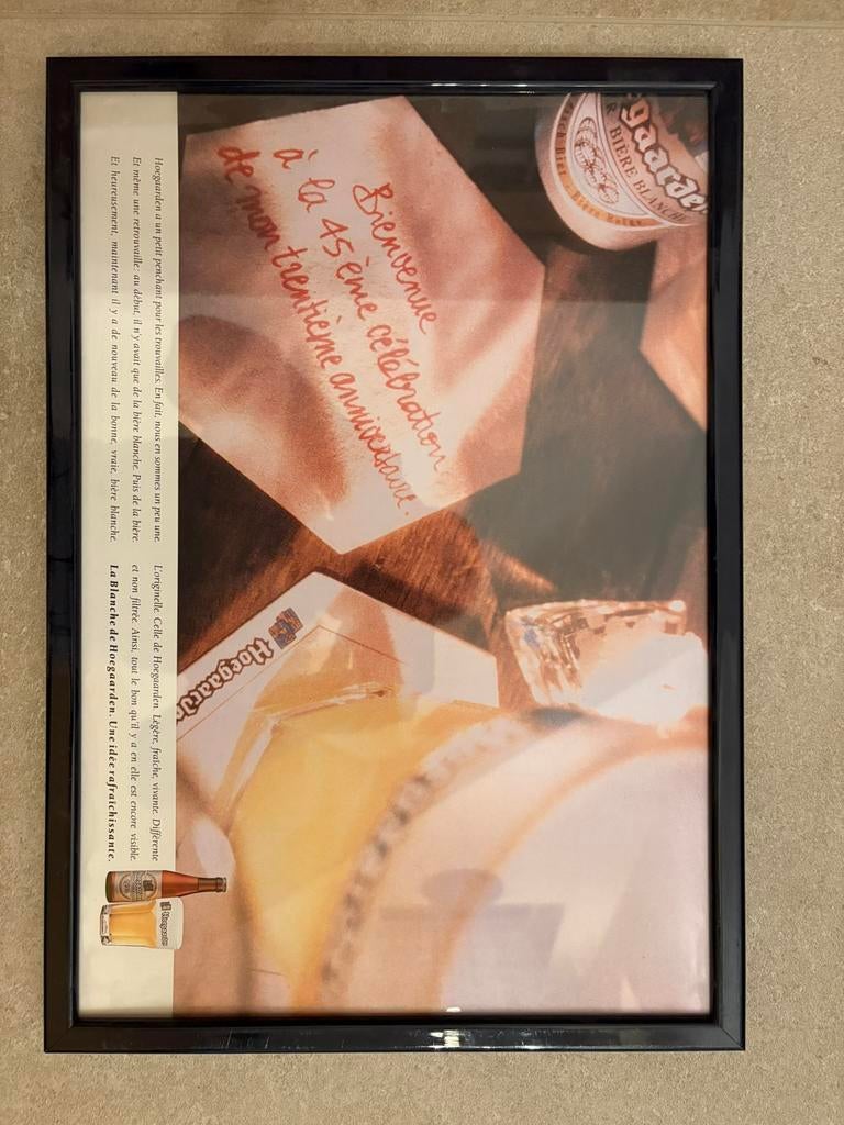 Hoegaarden reclame in kader, Enlèvement, Comme neuf