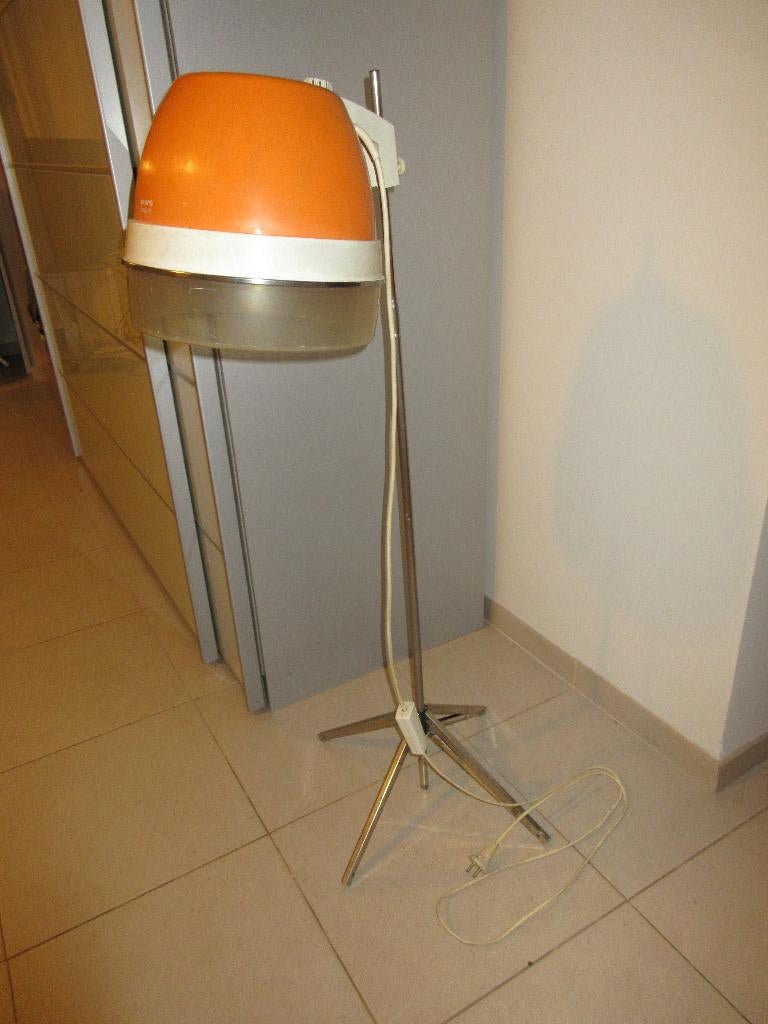 KRUPS haardroger op inox voet vintage sixties oranje kleur, Ophalen